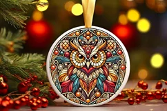 Round Christmas Ornament Sublimation|Clipart Product Image 2