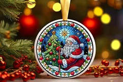 Round Christmas Ornament Sublimation|Clipart Product Image 2