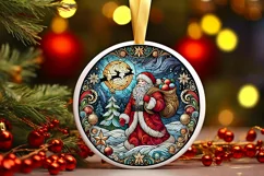 Round Christmas Ornament Sublimation|Clipart Product Image 2