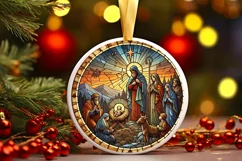 Round Christmas Ornament Sublimation|Clipart Product Image 2
