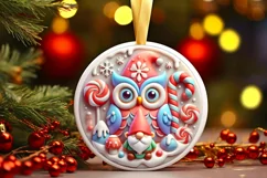 Round Christmas Ornament Sublimation|Clipart Product Image 1