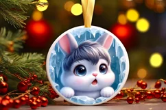 Round Christmas Ornament Sublimation|Clipart Product Image 1