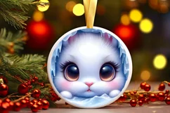 Round Christmas Ornament Sublimation|Clipart Product Image 2