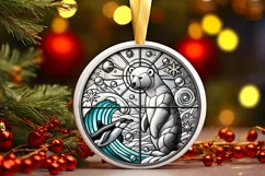Round Christmas Ornament Sublimation|Clipart Product Image 2