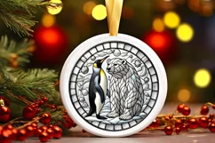 Round Christmas Ornament Sublimation|Clipart Product Image 2
