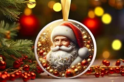 Round Christmas Ornament Sublimation|Clipart Product Image 1