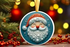 Christmas Round Cute Ornament Sublimation Product Image 2