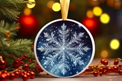 Snow Flake Christmas Round Cute Ornament Sublimation Product Image 2