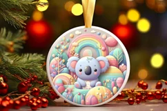 Round Christmas Ornament Sublimation|Clipart Product Image 1