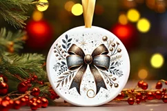 Round Christmas Ornament Sublimation|Clipart Product Image 2