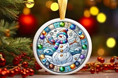 Round Christmas Ornament Sublimation|Clipart Product Image 2