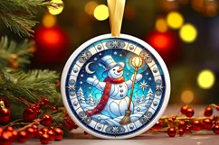 Round Christmas Ornament Sublimation|Clipart Product Image 2