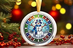 Round Christmas Ornament Sublimation|Clipart Product Image 2