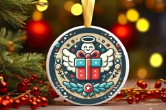 Round Christmas Ornament Sublimation|Clipart Product Image 2