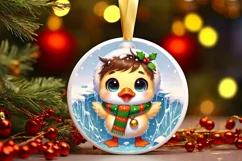 Round Christmas Ornament Sublimation|Clipart Product Image 2