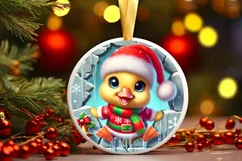 Round Christmas Ornament Sublimation|Clipart Product Image 2