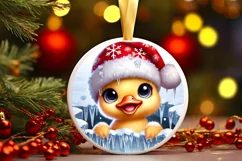 Round Christmas Ornament Sublimation|Clipart Product Image 2