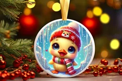 Round Christmas Ornament Sublimation|Clipart Product Image 2