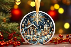 Round Christmas Ornament Sublimation|Clipart Product Image 1