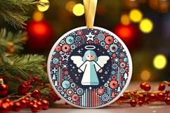 Round Christmas Ornament Sublimation|Clipart Product Image 1