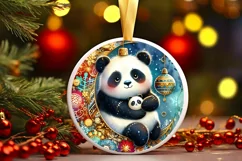 Round Christmas Ornament Sublimation|Clipart Product Image 1
