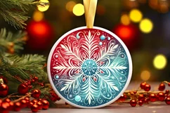 Round Christmas Ornament Sublimation|Clipart Product Image 3