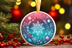 Round Christmas Ornament Sublimation|Clipart Product Image 1