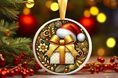 Round Christmas Ornament Sublimation|Clipart Product Image 2