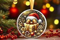 Round Christmas Ornament Sublimation|Clipart Product Image 2
