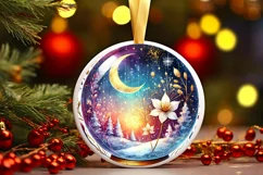 Round Christmas Ornament Sublimation|Clipart Product Image 2