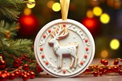 Round Christmas Ornament Sublimation|Clipart Product Image 2
