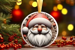 Christmas Round Cute Ornament Sublimation Product Image 2