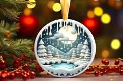 Round Christmas Ornament Sublimation|Clipart Product Image 1