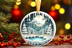 Round Christmass Ornament PNG Product Image 1