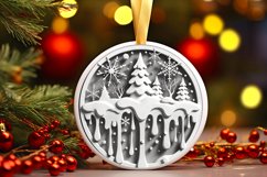 Round Christmas Ornament Sublimation|Clipart Product Image 1
