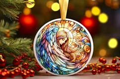 Round Christmas Ornament Sublimation|Clipart Product Image 1