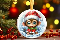 Round Christmas Ornament Sublimation|Clipart Product Image 1