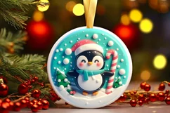 Round Christmas Ornament Sublimation|Clipart Product Image 1