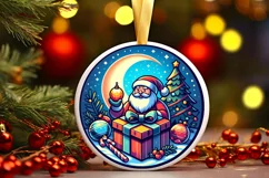 Round Christmas Ornament Sublimation|Clipart Product Image 1