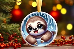 Round Christmas Ornament Sublimation|Clipart Product Image 2