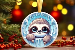 Round Christmas Ornament Sublimation|Clipart Product Image 2