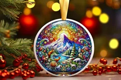 Round Christmas Ornament Sublimation|Clipart Product Image 2