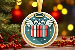 Round Christmas Ornament Sublimation|Clipart Product Image 2