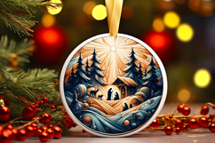 Round Christmass Ornament PNG Product Image 1