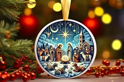 Round Christmas Ornament Sublimation|Clipart Product Image 1