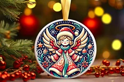Round Christmas Ornament Sublimation|Clipart Product Image 2