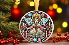 Round Christmas Ornament Sublimation|Clipart Product Image 1