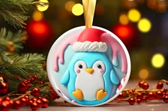 Round Christmas Ornament Sublimation|Clipart Product Image 2