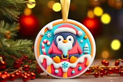 Round Christmas Ornament Sublimation|Clipart Product Image 2