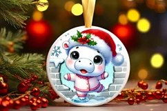 Round Christmas Ornament Sublimation|Clipart Product Image 2